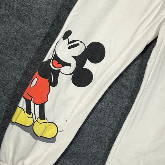 Disney Mickey Mouse Jogger Pants Juniors XLarge 15-17 Winter White Holiday Comfy - Picture 4 of 10